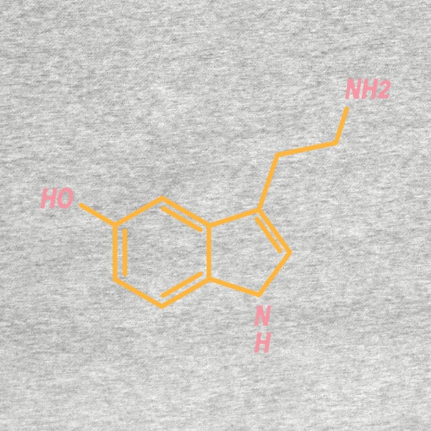 Serotonin Molecule Yellow by murialbezanson